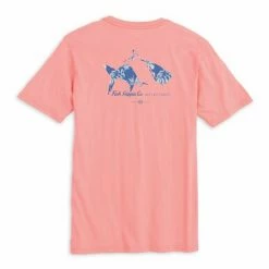 Top 10 👍 Fish Hippie Skewed Short Sleeve Tee Coral 💯