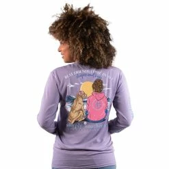 New 🤩 Simply Southern 👩 Women's Long Sleeve Best T-Shirt 🎁 -Charles River Apparel shop LS BEST LILAC 68385 77363.1667330645