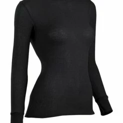 Coupon 🌟 INDERA MILLS Indera 👩 Women's Traditional Waffle Crew Black ❤️