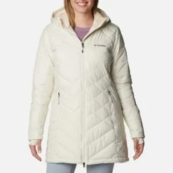 Outlet 💯 Columbia Sportswear Columbia 👩 Womens Heavenly Long Hooded Jacket 🔥 -Charles River Apparel shop chalk1 51118.1663783291