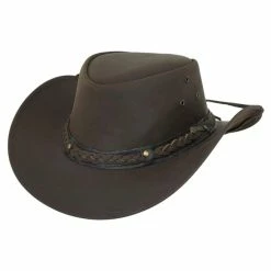Best Pirce 👏 OUTBACK TRADING COMPANY Outback Trading Co. Wagga Wagga Leather Hat 🤩