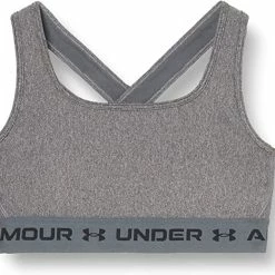 Coupon 🤩 Under Armour 👩 Women's Mid Crossback Sports Bra 🧨 -Charles River Apparel shop grey1 55221.1658416659